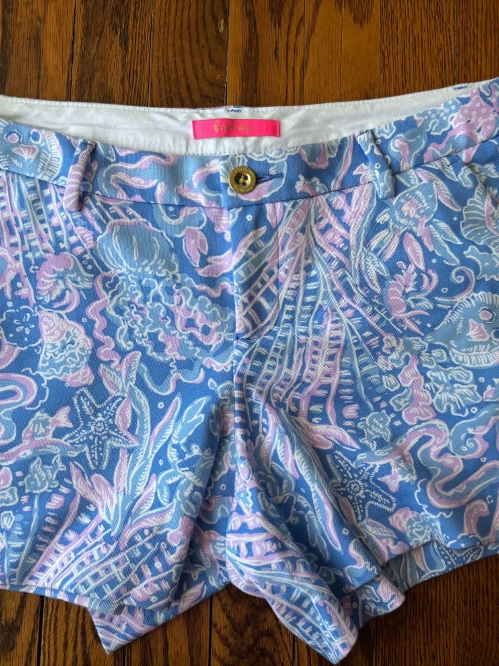 Lilly Pulitzer Blue & Pink Sea Print Shorts
